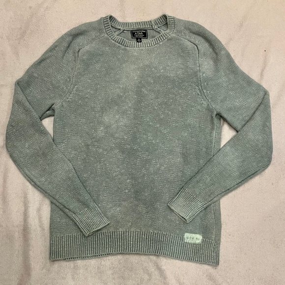 Vintage 90’s Abercrombie & Fitch Sz. M Sage Green Cotton blend knit crewneck - Picture 1 of 6